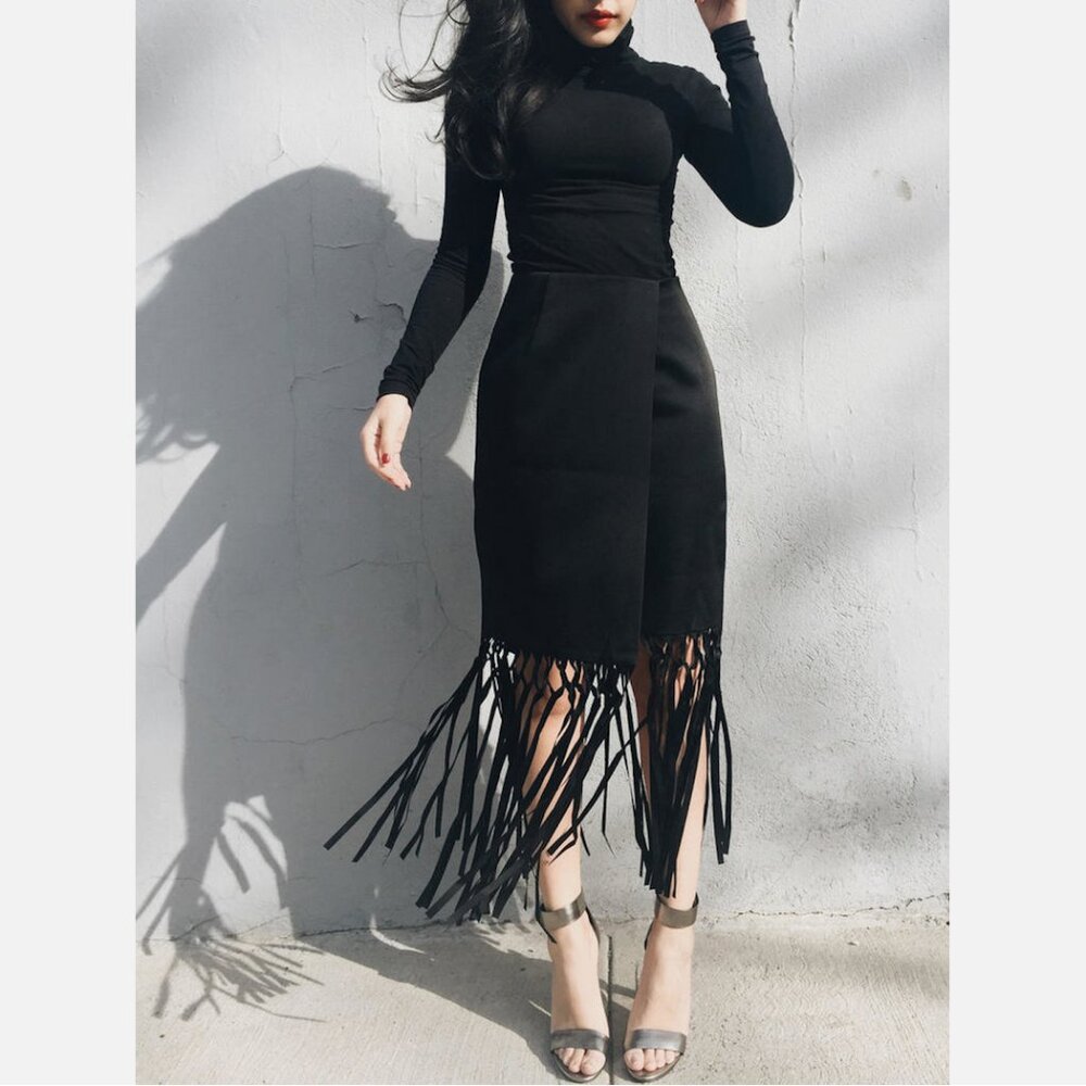 Keepsake The Label Across The Water Fringe Midi Skirt